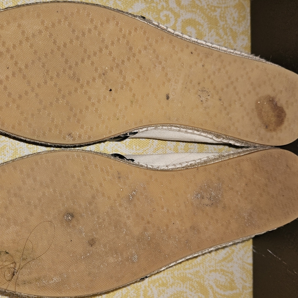 Authentic Gucci Black and Cream Women's Espadrilles - Picture 8 of 10